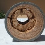 tubería afectada por la dureza del agua