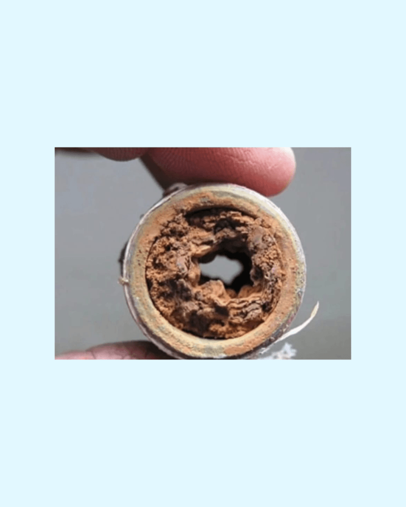 Canonada afectada per incrustació de ferro i manganès. 2